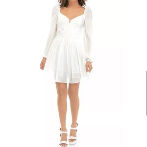 ASTR The Label Off-White Long Sleeve Mini Dress Size Small